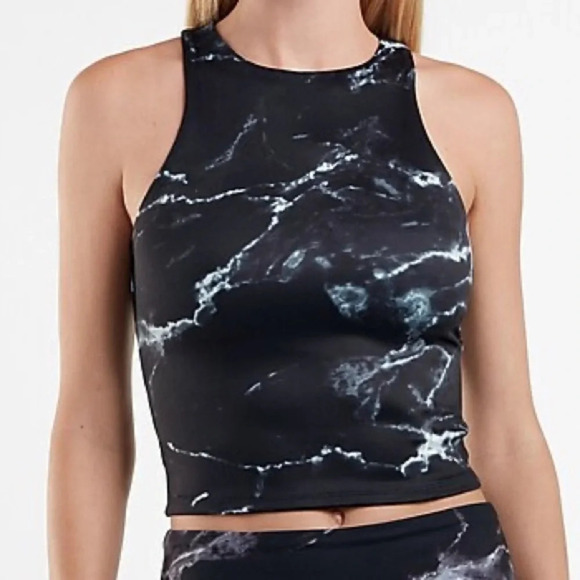 Express Tops - EXPRESS NWOT Body Contour High Compression Marbled Cropped